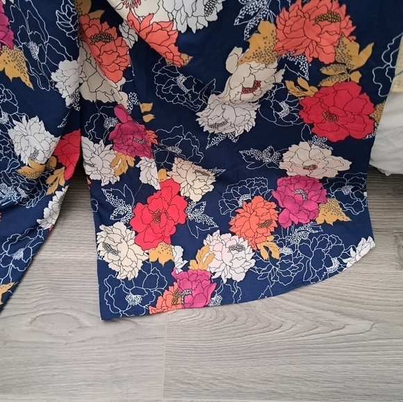 BAND OF THE FREE bold floral palazzo pant jumpsuit coastal lined padded top LG - Picture 9 of 10